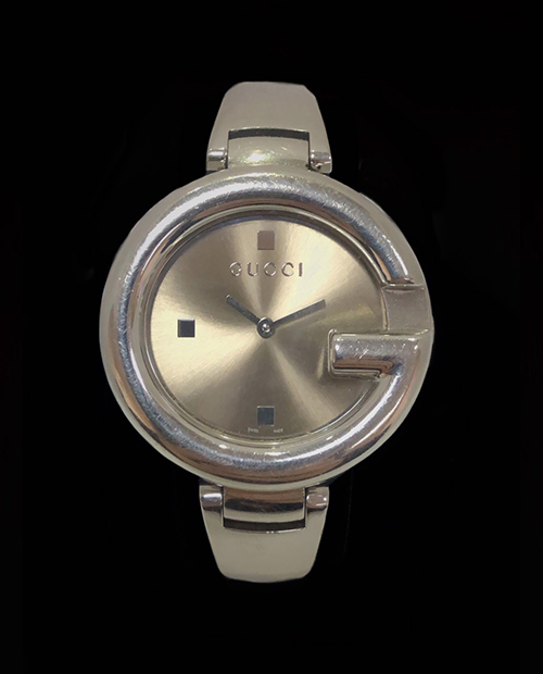 Gucci  經典G型手環時尚腕錶 咖啡面