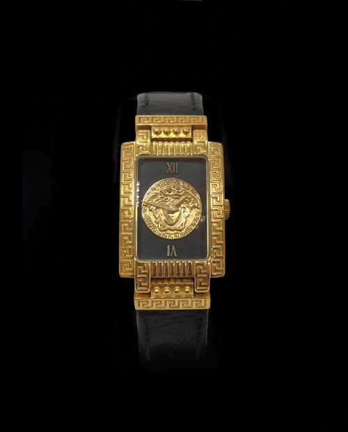 (已售出) Versace 凡賽斯金屬手錶 黑色/金色