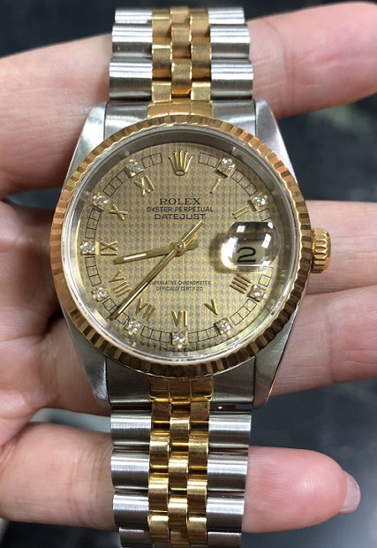 (已售出) ROLEX 勞力士 型號:16233  千鳥格面盤 半金